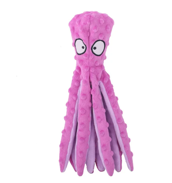 Vista 3 de Juguete Pulpo Chirriante Para Mascotas - MORADO,: AZUL